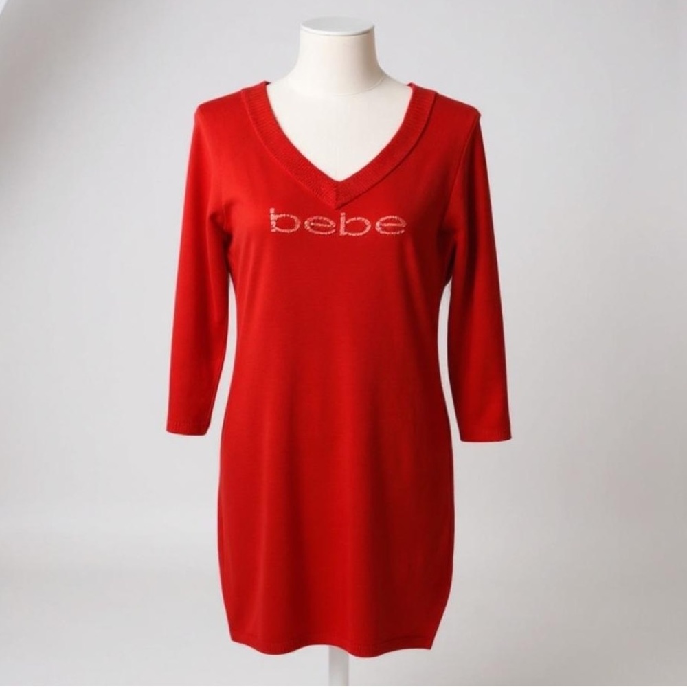 bebe Women’s Red Sweater‎ Dress Size S